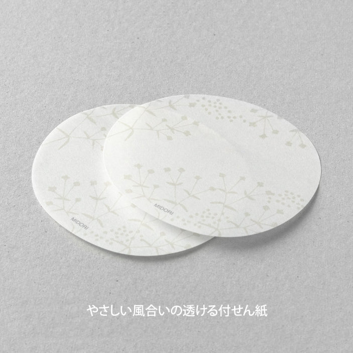 MIDORI Sticky Notes Trans. Small Flowers White