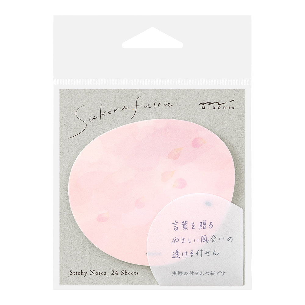 MIDORI Sticky Notes Trans. Petals Pink