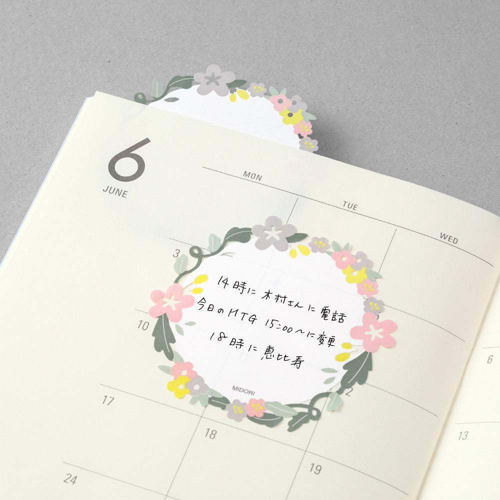 MIDORI Sticky Notes Die-Cutting Wreath