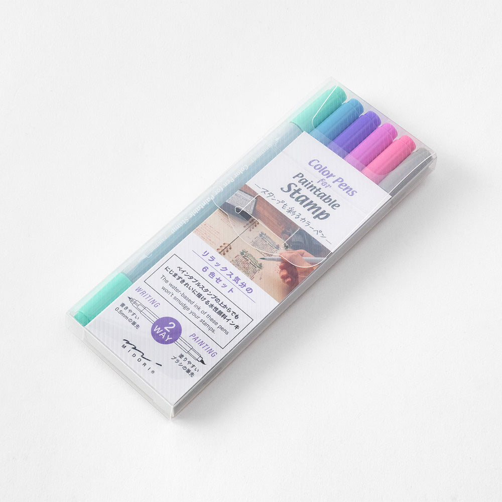 MIDORI Color Pens for Paintable Stamp 6s Relax