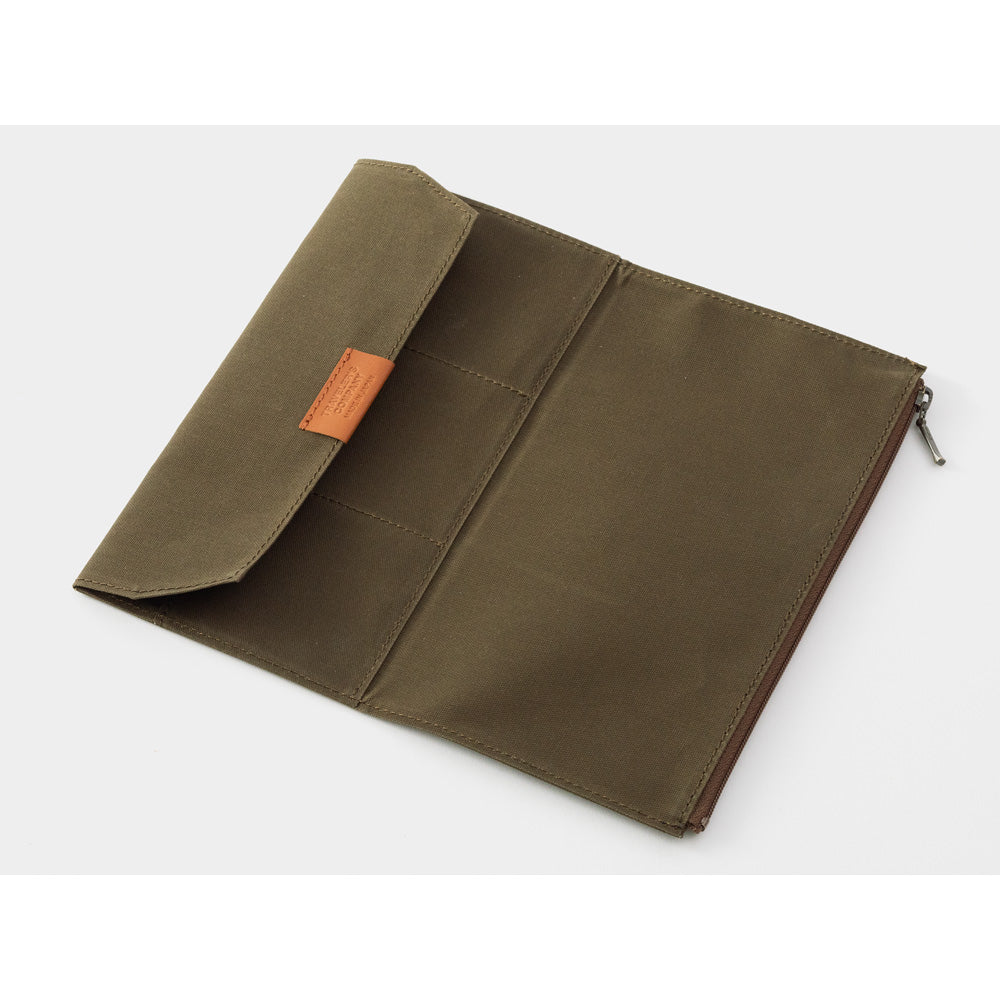 TRAVELERS Notebook Cotton Zipper Case Olive