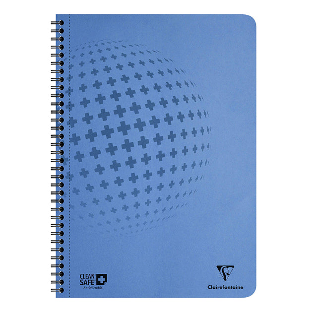 CLAIREFONTAINE Clean'Safe Wirebound Notebook A4 90g 120s Lined Sq Blue