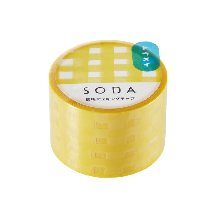 KING JIM SODA Transparent Masking Tape 30mm Plaid