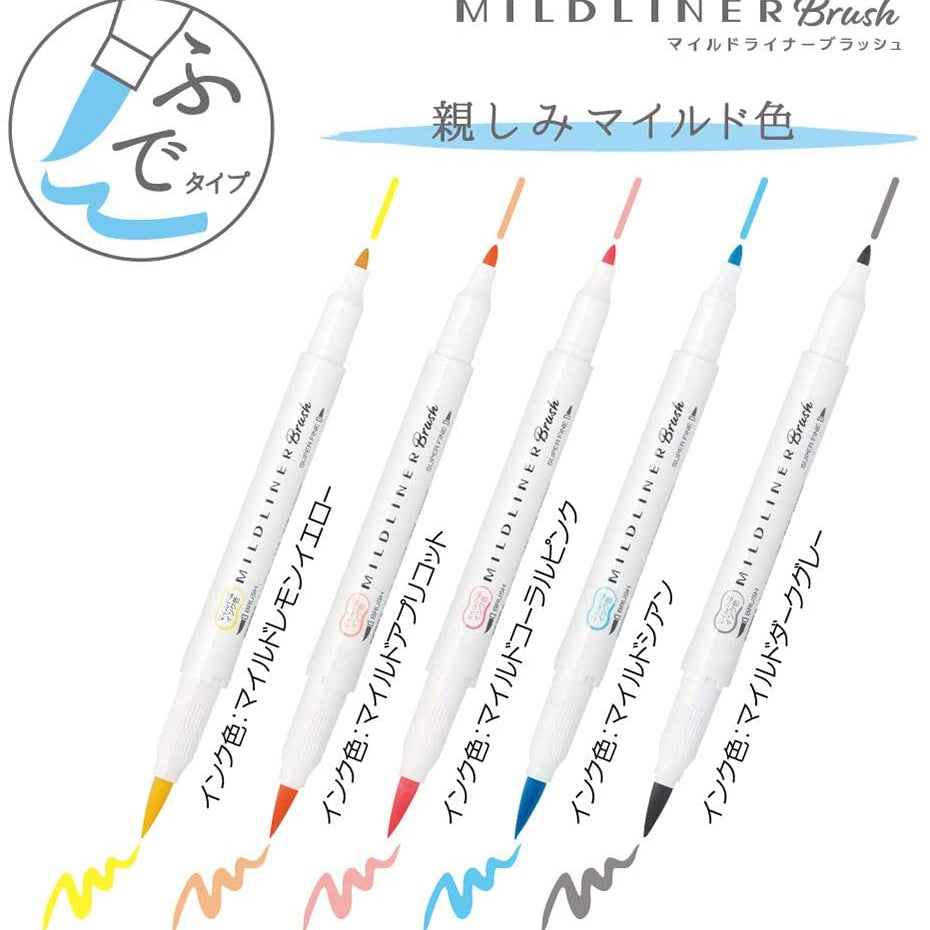 ZEBRA Mildliner Brush 5 Col Set WFT8-N-5C