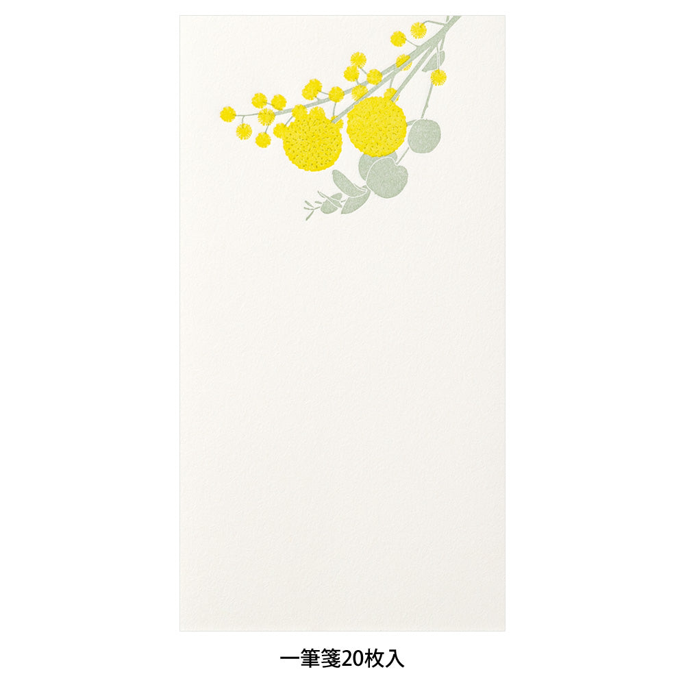 MIDORI Letterpress Letter Pad Bouquet Yellow