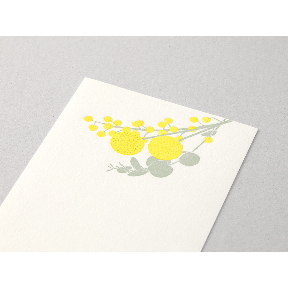 MIDORI Letterpress Letter Pad Bouquet Yellow