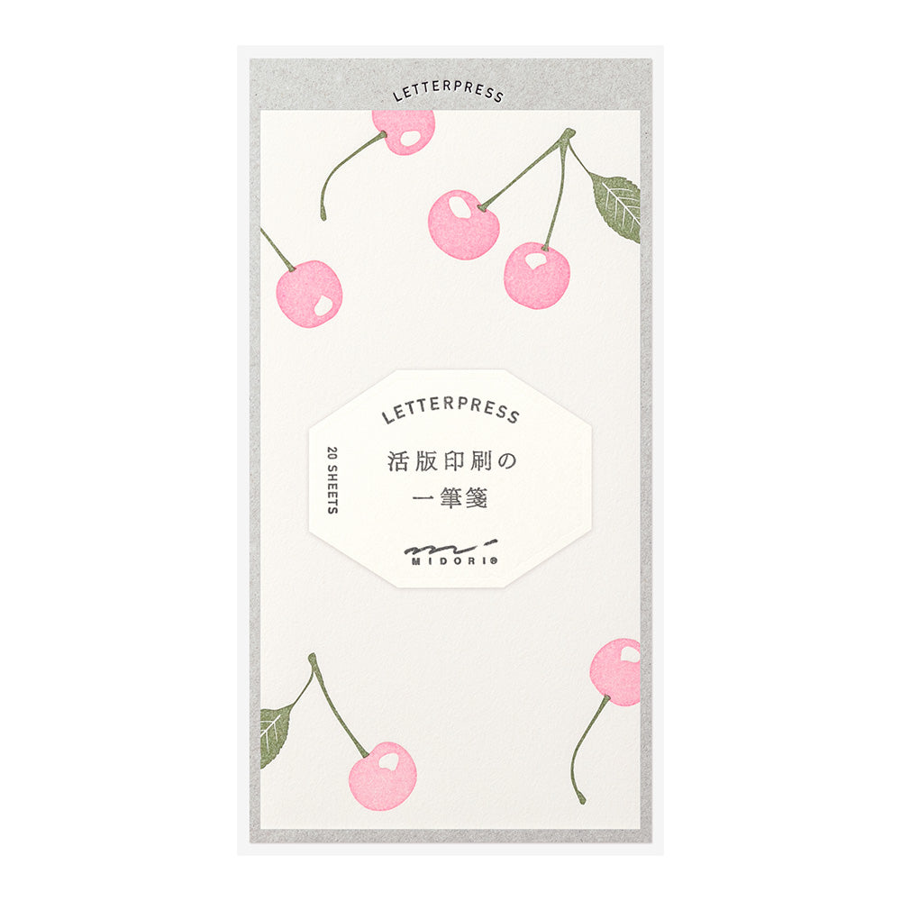 MIDORI Letterpress Letter Pad Cherry