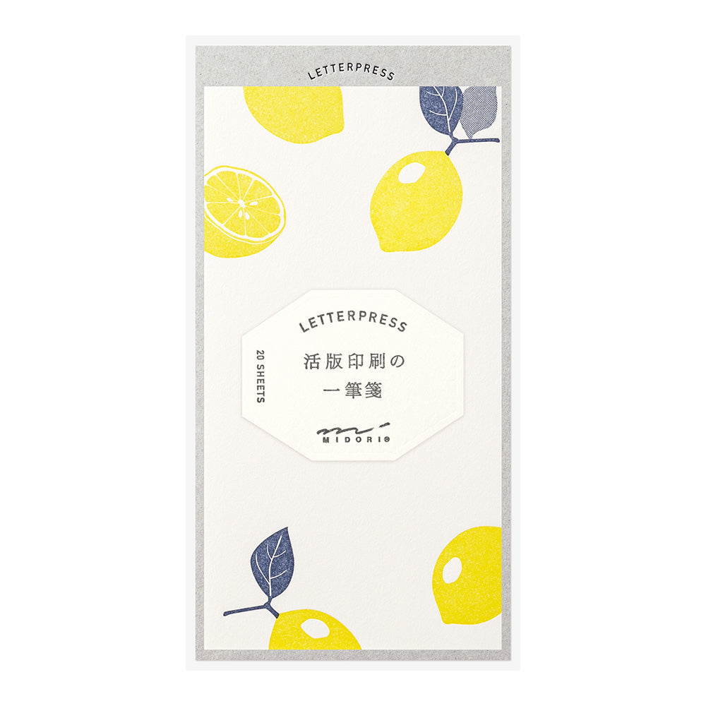 MIDORI Letterpress Letter Pad Lemon