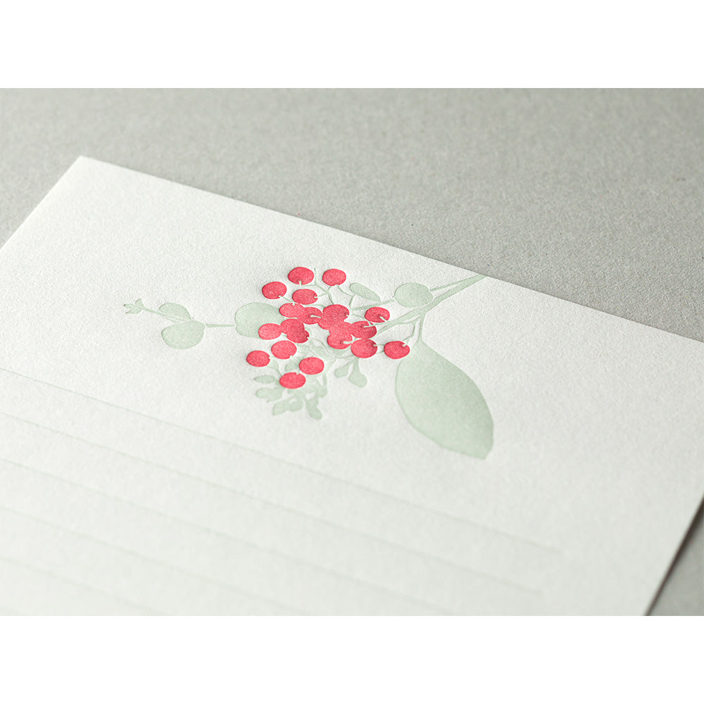 MIDORI Letterpress Letter Set 460 Bouquet Red