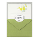 MIDORI Letterpress Letter Set 461 Bouquet Yellow