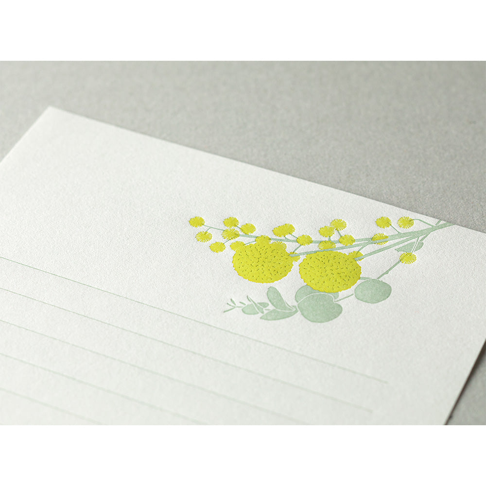 MIDORI Letterpress Letter Set 461 Bouquet Yellow