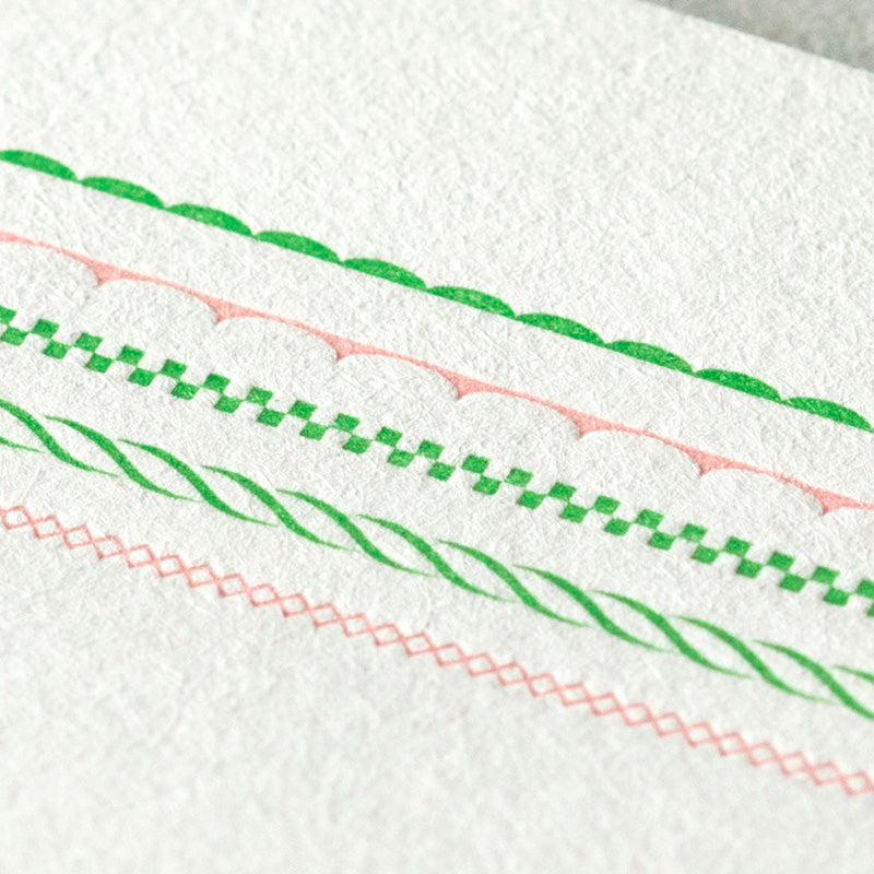 MIDORI Letterpress Letter Set 462 Frame Pink