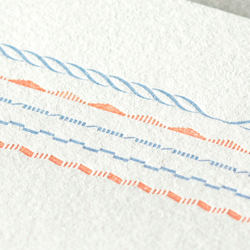 MIDORI Letterpress Letter Set 463 Frame Blue