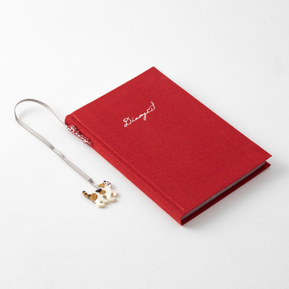 MIDORI Diary w/ Embroidery Bookmark Cat