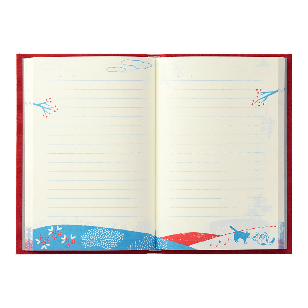 MIDORI Diary w/ Embroidery Bookmark Cat