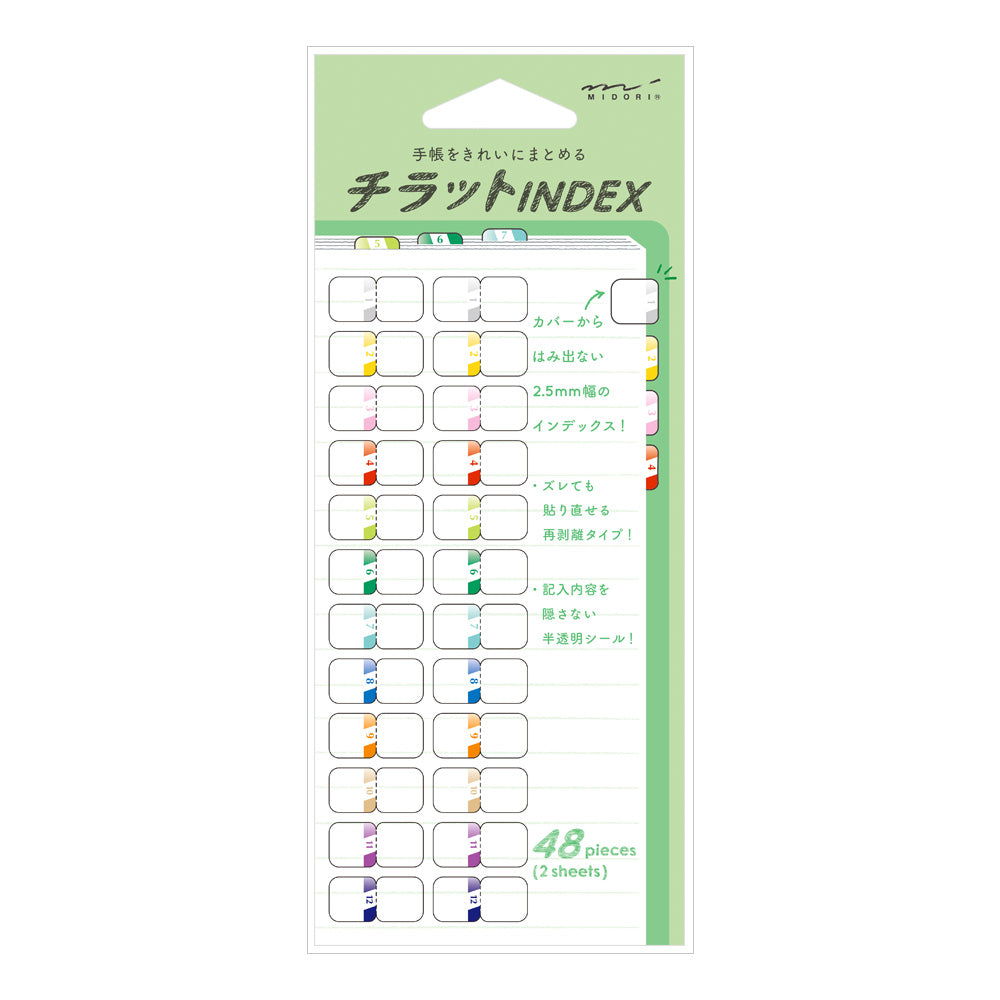 MIDORI Index Label Chiratto 2470 Number Color