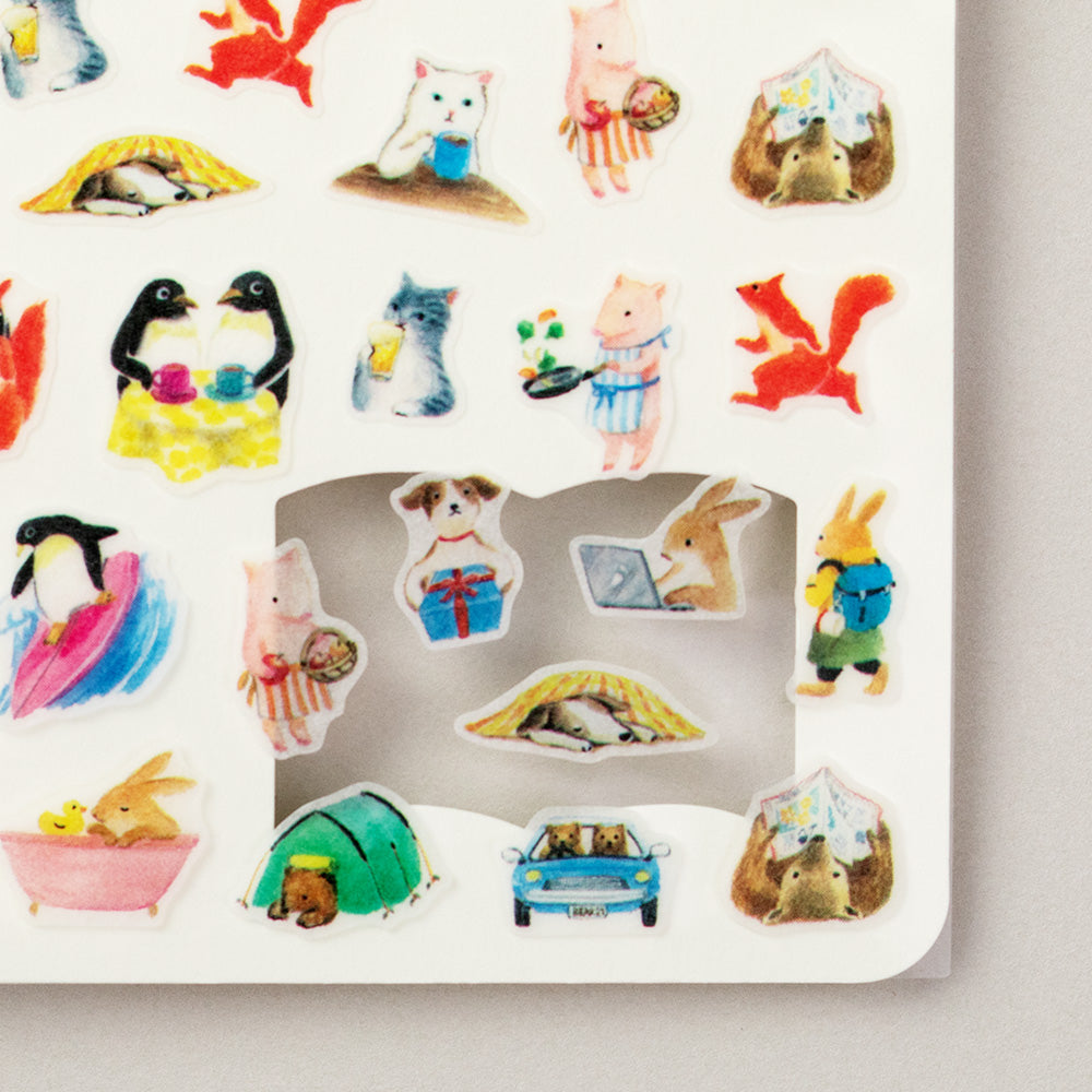 MIDORI Sticker Animal Scenes