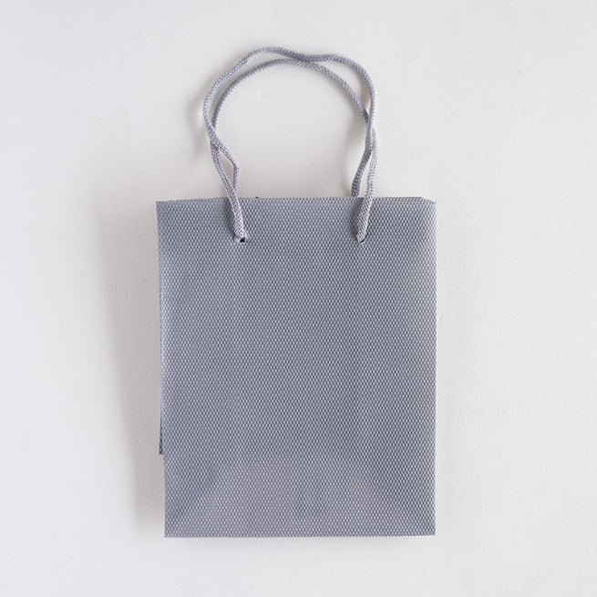 Textured Gift Bag 11.5x14cm Grey