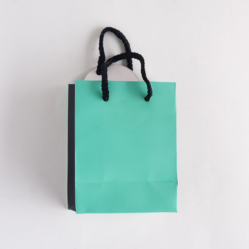 Colour Block Gift Bag 11x15cm Black/White