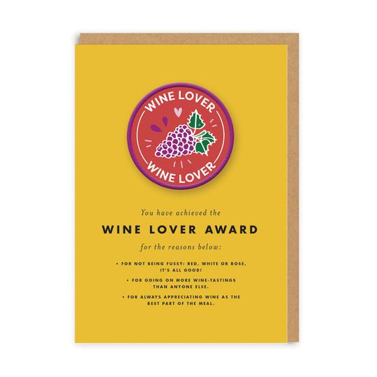 OHH DEER Woven Patch Greeting Card Wine Lover