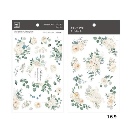 MU Print-On Sticker 2s 169 Elegant White Flowers