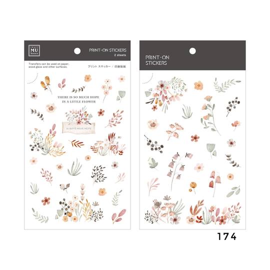 MU Print-On Sticker 2s 174 Flowers In Light Colour