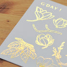 MU Gold Foil Print-On Sticker Botanical G01