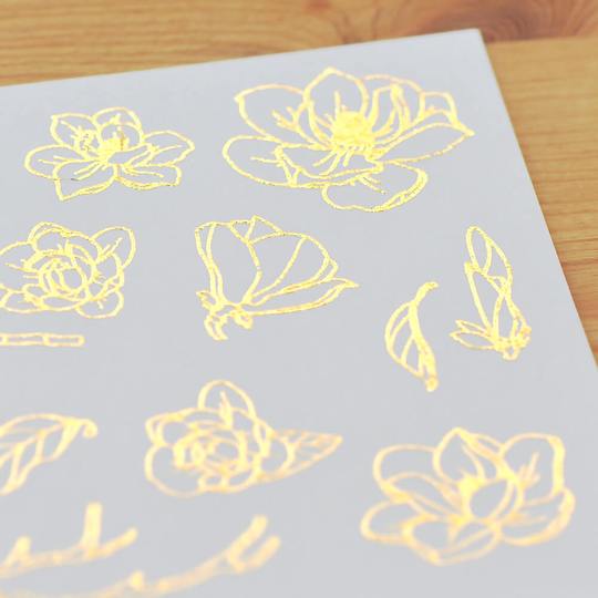 MU Gold Foil Print-On Sticker Botanical G01