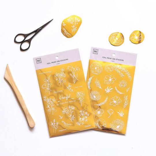 MU Gold Foil Print-On Sticker Botanical G02