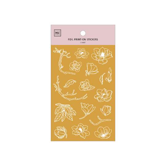 MU Gold Foil Print-On Sticker Botanical G04