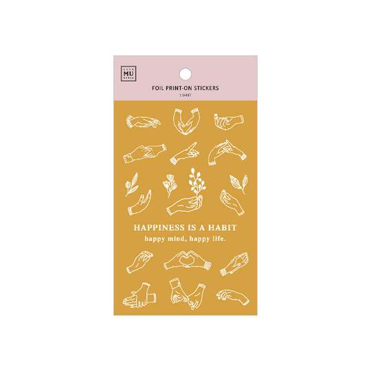 MU Gold Foil Print-On Sticker Botanical G05