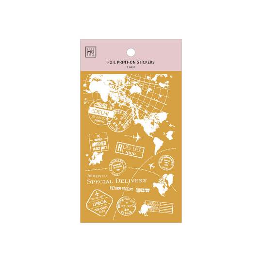 MU Gold Foil Print-On Sticker Botanical G06
