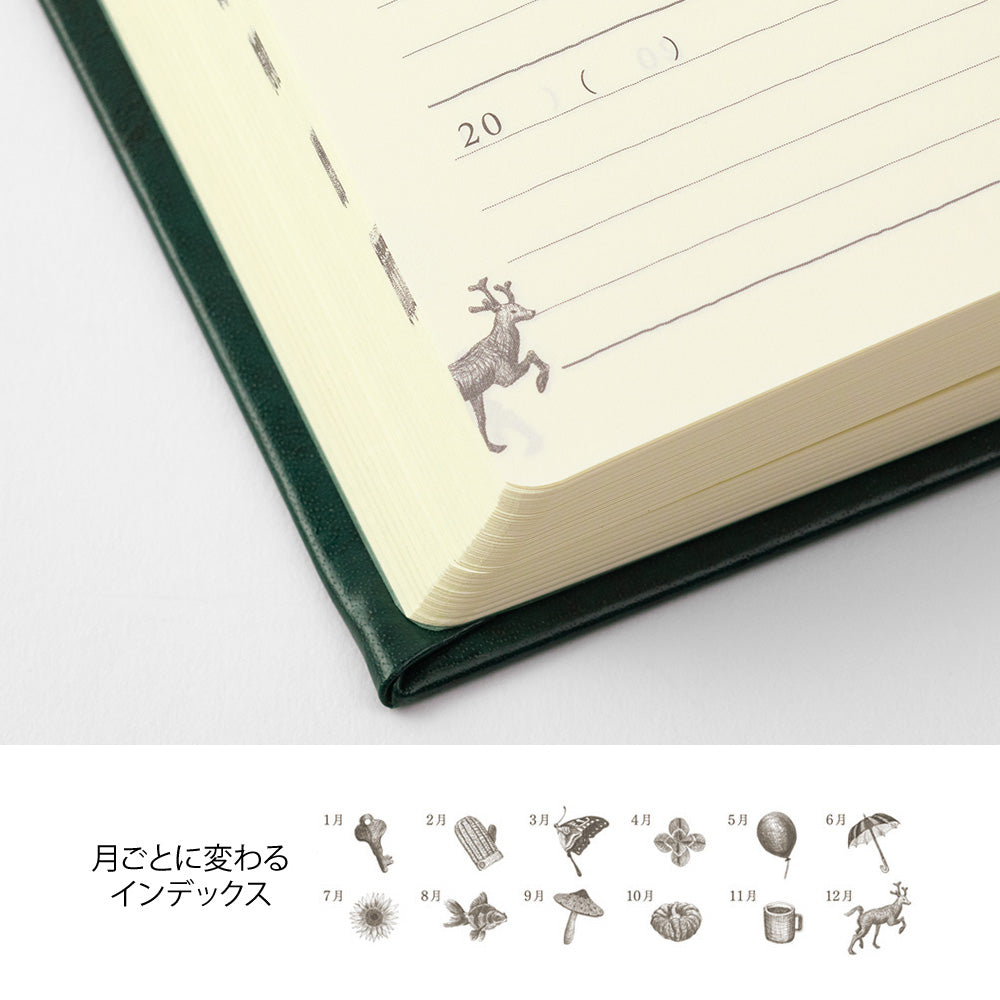 MIDORI 70th Anniv LE Diary 5 Years R.Leather Green
