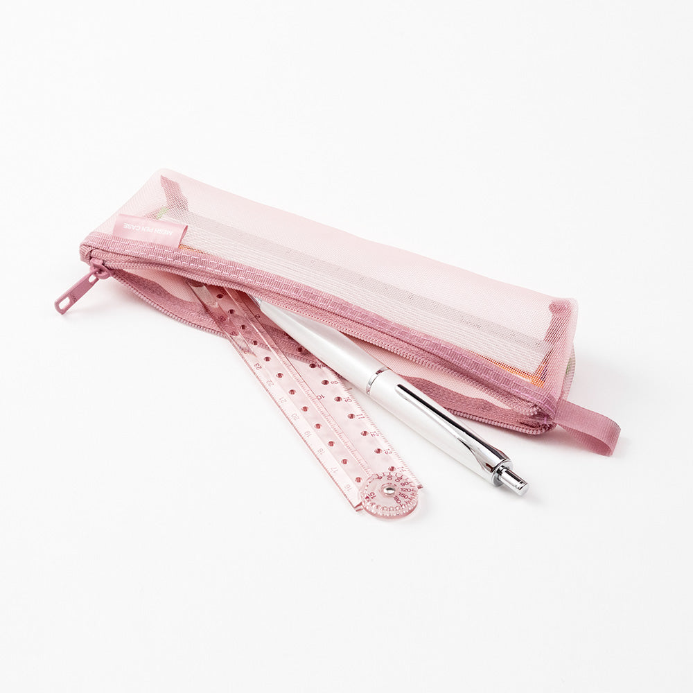 MIDORI Mesh Pen Case LE Pale Pink