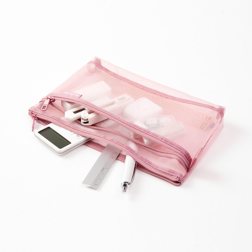 MIDORI Mesh Pen Pouch LE Pale Pink