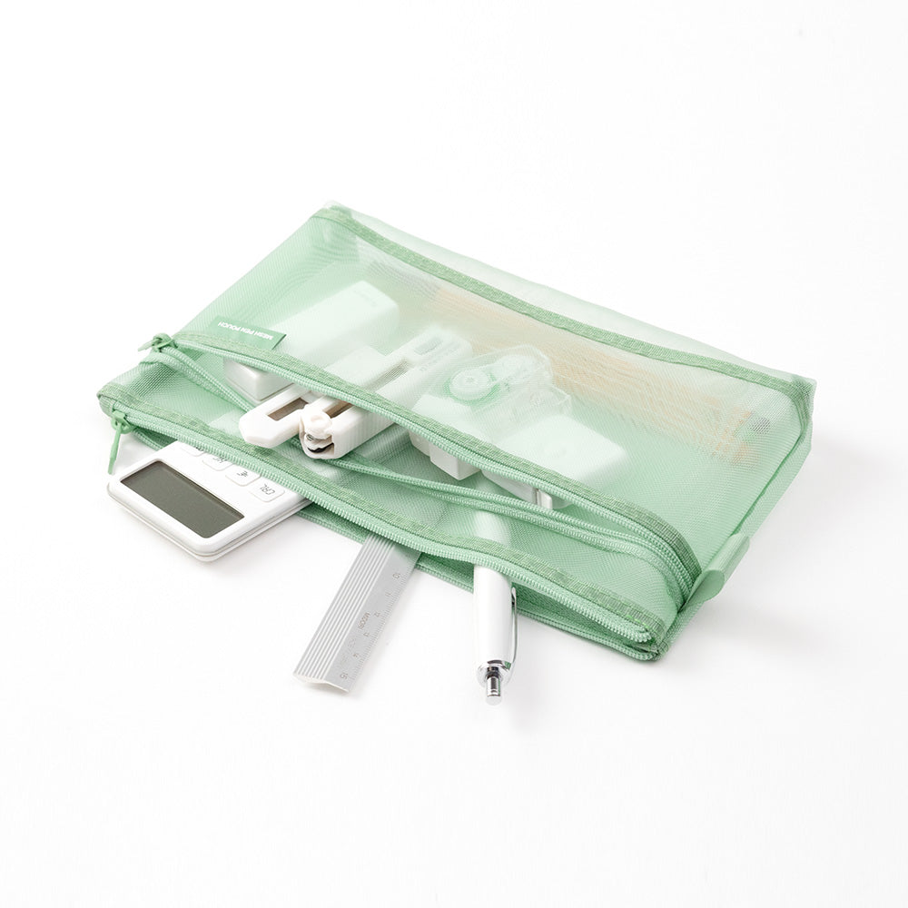 MIDORI Mesh Pen Pouch LE Pale Green