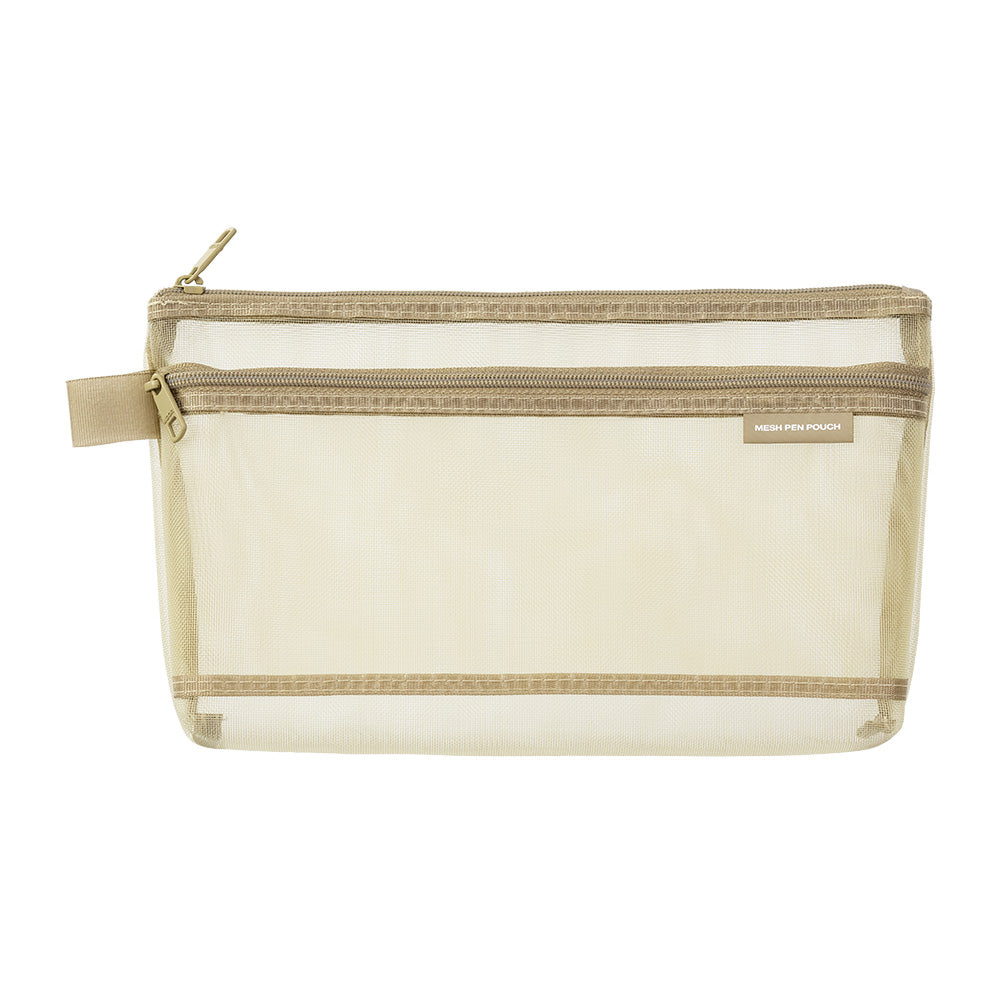 MIDORI Mesh Pen Pouch LE Pale Beige