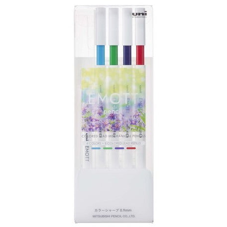UNI Emott Color Lead Pencil 0.9mm 4 Col Set No.2
