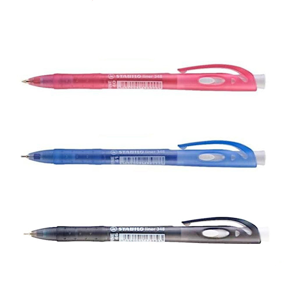 STABILO Liner 348 Ball Pen Eco Pack 3s XF-Asst
