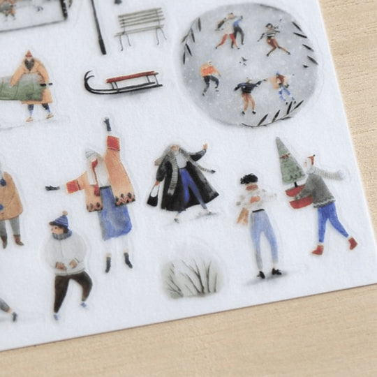 MU Print-On Sticker 2s Xmas 02-Snow Amusement Park