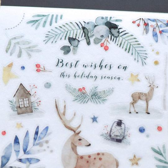 MU Print-On Sticker 2s Xmas 04-Snowy Forest In Blu