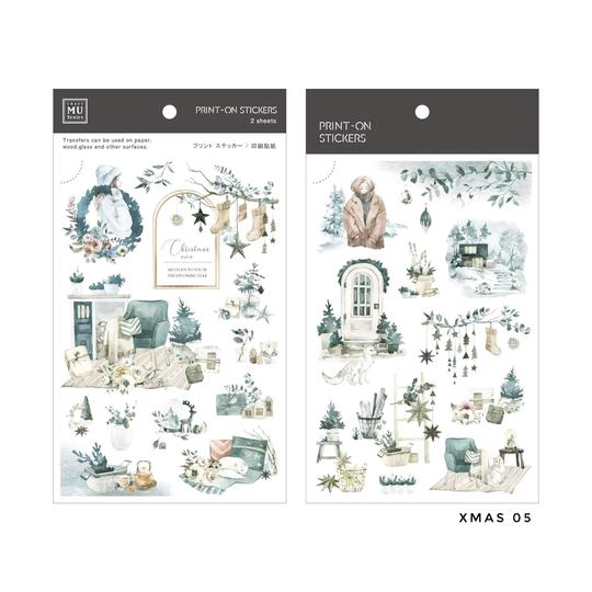 MU Print-On Sticker 2s Xmas 05-Winter Green Holida