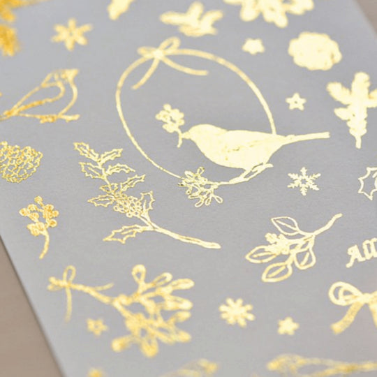 MU Gold Foil Print-On Sticker Winter LE Xmas 02