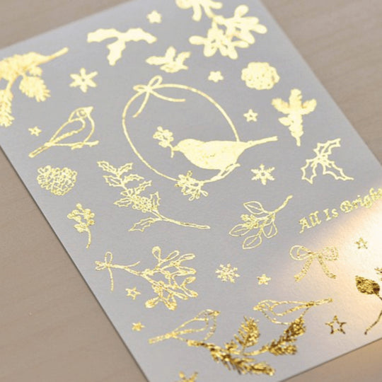 MU Gold Foil Print-On Sticker Winter LE Xmas 02