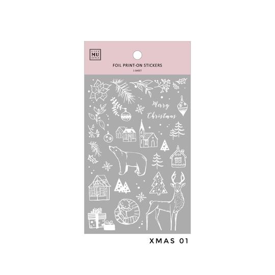 MU Silver Foil Print-On Sticker Winter LE Xmas 01