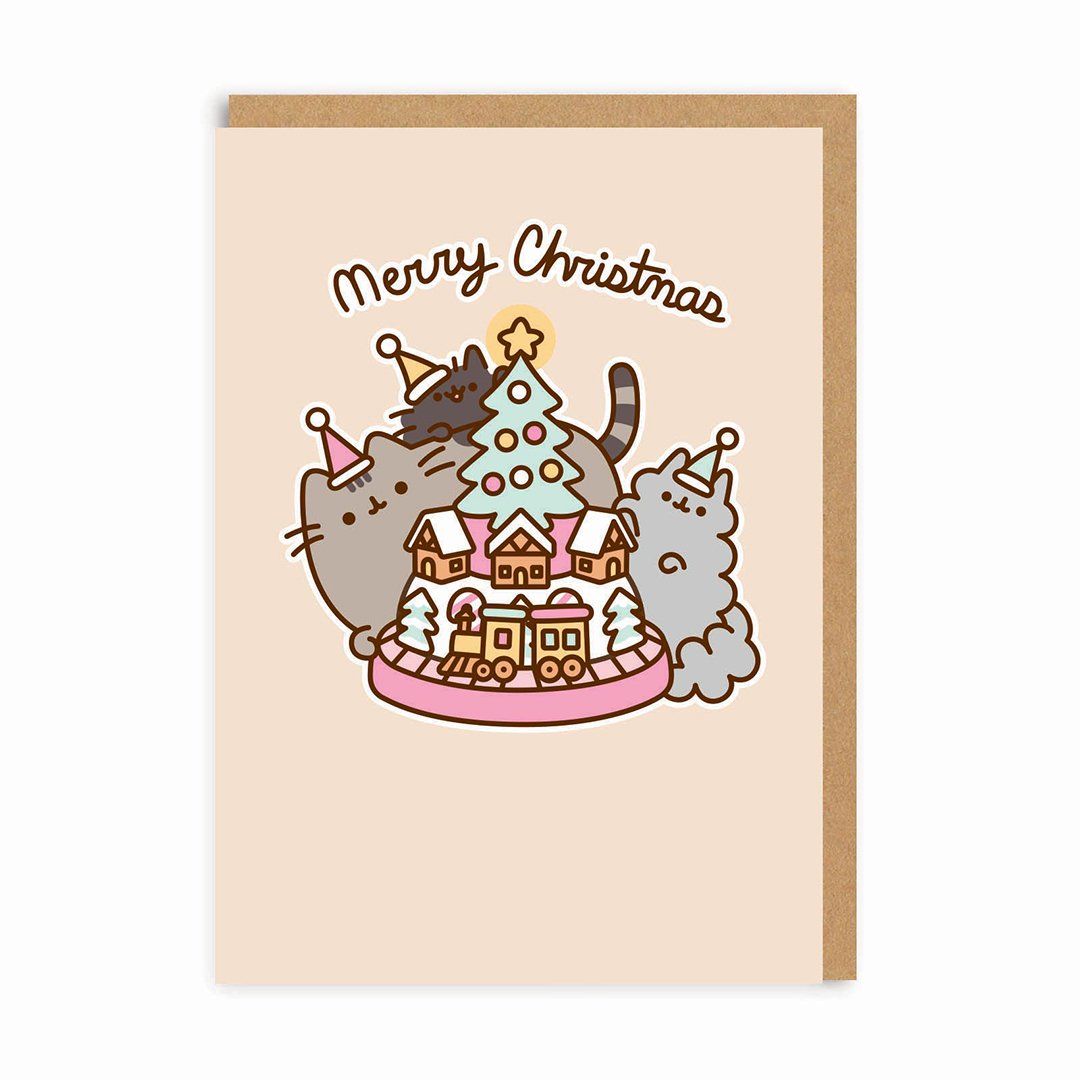 OHH DEER Card Pusheen Merry Christmas Model Railwa
