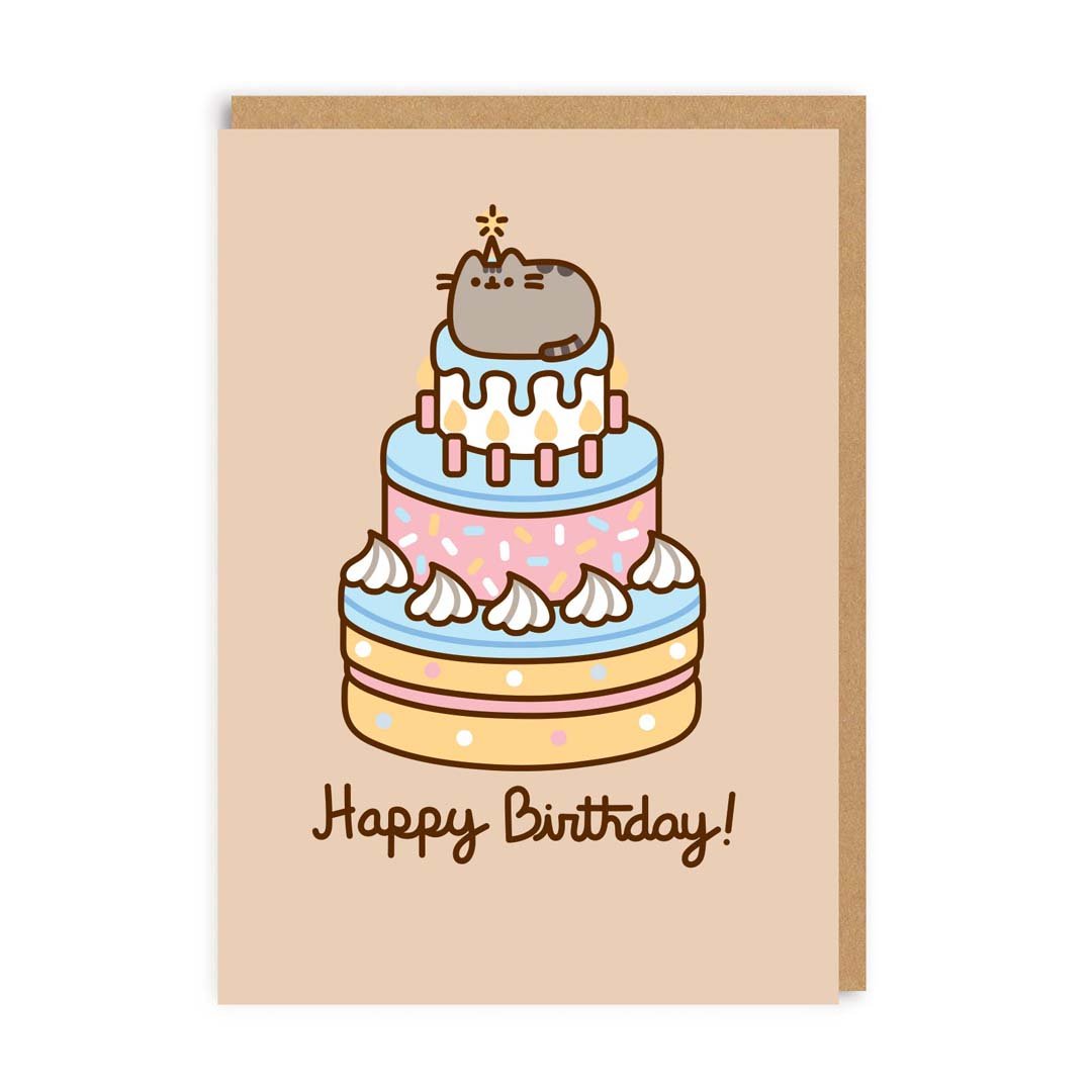 OHH DEER Card Pusheen Happy Birthday Cake