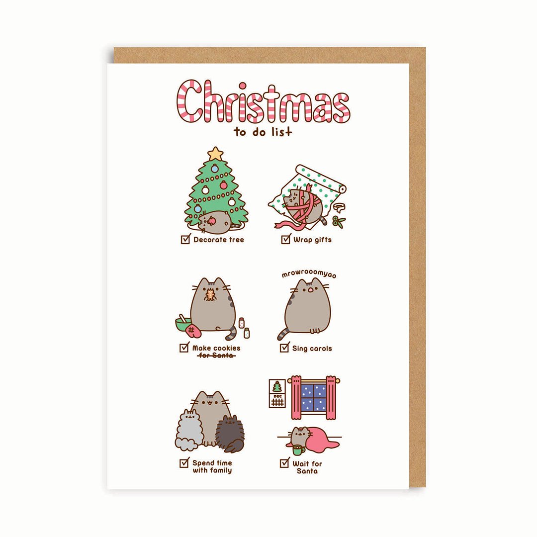 OHH DEER Card Pusheen Christmas To Do List