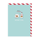 OHH DEER Enamel Pin Card Birthday Vodka Fishes