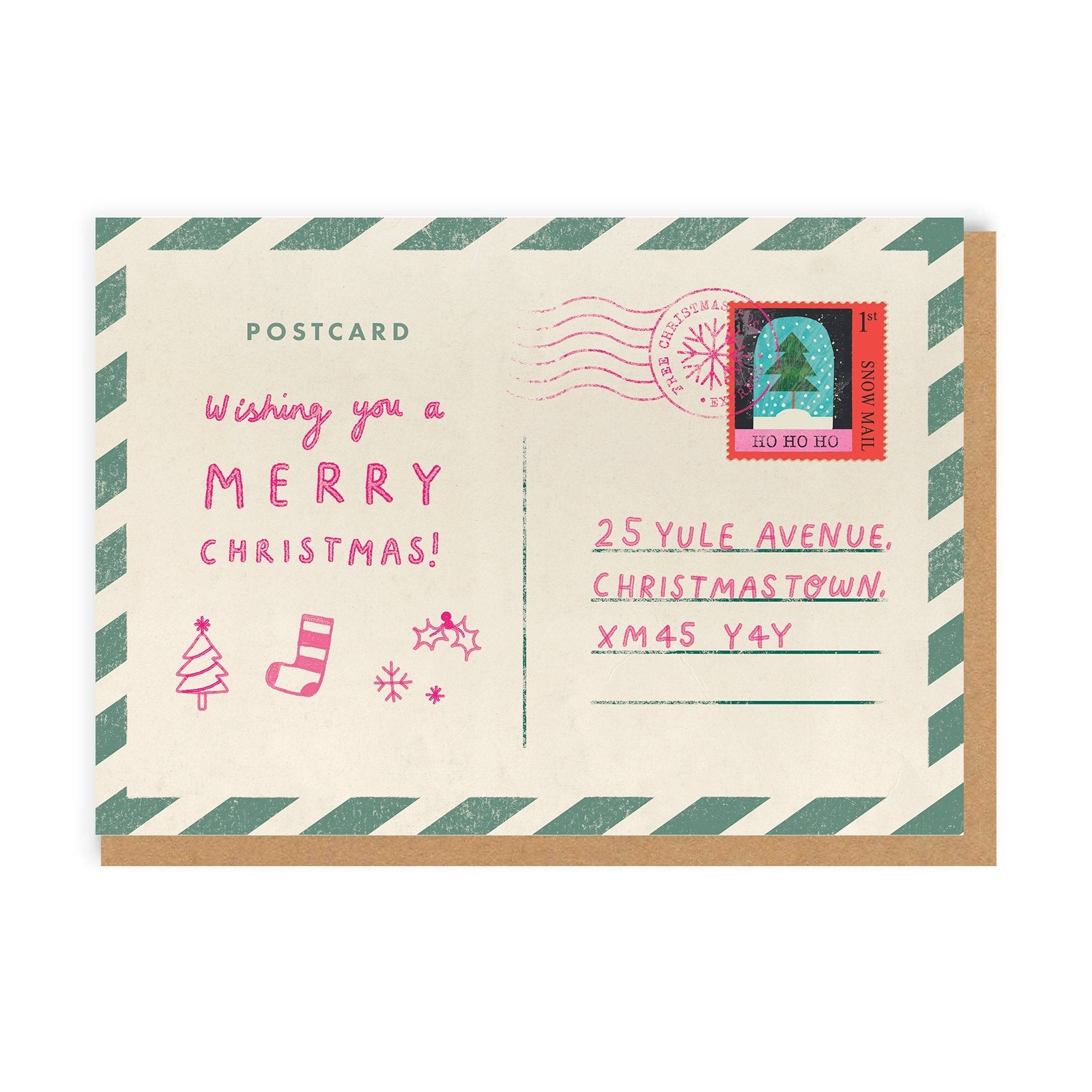 OHH DEER Card Christmas Postcard